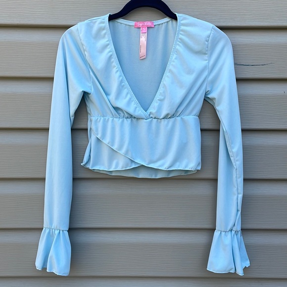 Dolls Kill Tops - Sugar Thrillz Ruffle Sleeve Crop Top